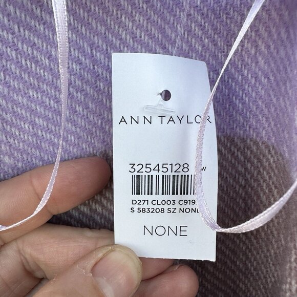 Ann Taylor Color-block Poncho Wrap Sweater One Size Stripe Purple Tan Black Teal - Picture 3 of 7